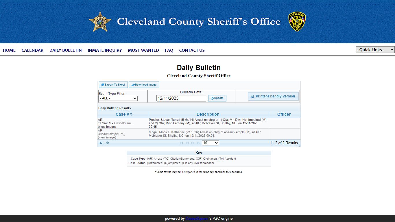 Cleveland County Sheriff Office P2C